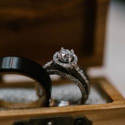 A rainy fall wedding with woodworking details