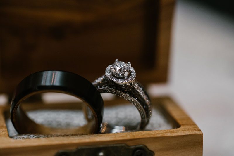 A rainy fall wedding with woodworking details