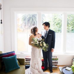 Succulents, wishing trees, & a zither at this modern art gallery wedding