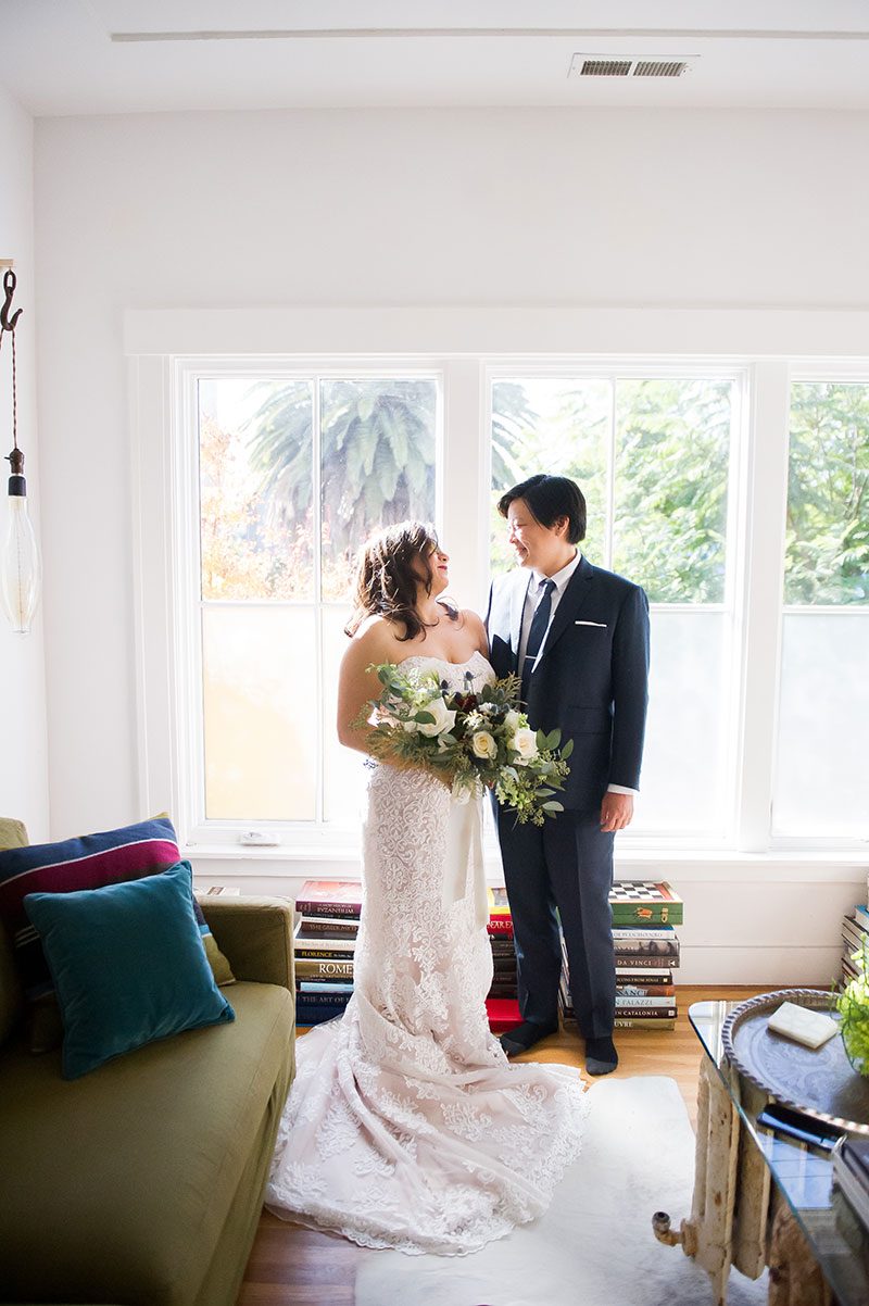 Succulents, wishing trees, & a zither at this modern art gallery wedding