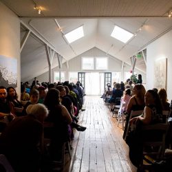 Succulents, wishing trees, & a zither at this modern art gallery wedding