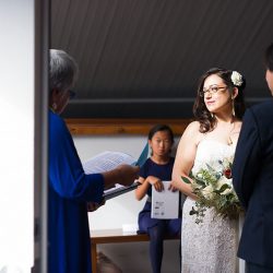 Succulents, wishing trees, & a zither at this modern gallery wedding