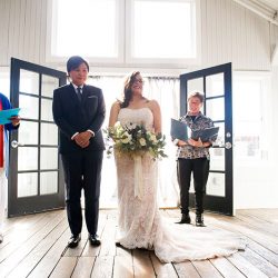 Succulents, wishing trees, & a zither at this modern gallery wedding