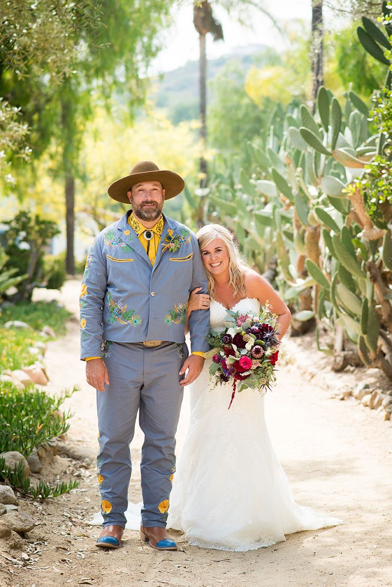Tip a hat to this peacock, cowboys wedding in San Diego