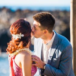 Lin Lin AngelaNelsonPhotography VibrantKukahikoEstateWedding0025 big - Pink skies and a pink dress at this glowing beach wedding in Maui Pink skies and a pink dress at this glowing beach wedding in Maui