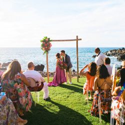 Lin Lin AngelaNelsonPhotography VibrantKukahikoEstateWedding0030 big - Pink skies and a pink dress at this glowing beach wedding in Maui Pink skies and a pink dress at this glowing beach wedding in Maui