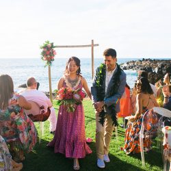 Lin Lin AngelaNelsonPhotography VibrantKukahikoEstateWedding0031 big - Pink skies and a pink dress at this glowing beach wedding in Maui Pink skies and a pink dress at this glowing beach wedding in Maui