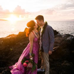 Lin Lin AngelaNelsonPhotography VibrantKukahikoEstateWedding0041 big - Pink skies and a pink dress at this glowing beach wedding in Maui Pink skies and a pink dress at this glowing Maui beach wedding
