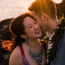 Lin Lin AngelaNelsonPhotography VibrantKukahikoEstateWedding0043 big - Pink skies and a pink dress at this glowing beach wedding in Maui Pink skies and a pink dress at this glowing Maui beach wedding