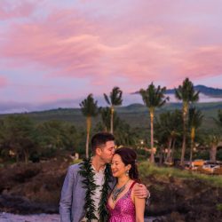 Lin Lin AngelaNelsonPhotography VibrantKukahikoEstateWedding0046 big - Pink skies and a pink dress at this glowing beach wedding in Maui Pink skies and a pink dress at this glowing Maui beach wedding