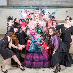 A fantastical villainous Candyland sideshow music fest wedding