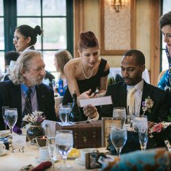 e03escapeinaction2 - Travel through Tatooine, Middle Earth, Westeros & more at this pop culture travel-themed wedding (with April Fools pranks!) Travel through Tatooine, Middle Earth, Westeros & more at this pop culture travel-themed wedding (with April Fools pranks!)