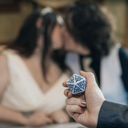 f08rollingthedice - Travel through Tatooine, Middle Earth, Westeros & more at this pop culture travel-themed wedding (with April Fools pranks!) Travel through Tatooine, Middle Earth, Westeros & more at this pop culture travel-themed wedding (with April Fools pranks!)