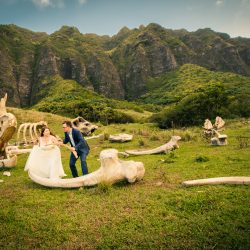 Two film lovers had a Hawaiian Jurassic Park wedding at the REAL film location