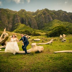 Two film lovers had a Hawaiian Jurassic Park wedding at the REAL film location