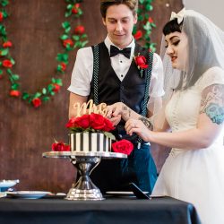 Huge flowers, toadstools, & tea at this whimsical Alice in Wonderland-themed wedding