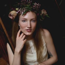 Jalopy Theater Bridal Styled Shoot 10 - Funky instruments & muted flowers at this dark and eclectic inspiration shoot at an old Brooklyn theater Funky instruments & muted flowers at this dark and eclectic inspiration shoot at an old Brooklyn theater