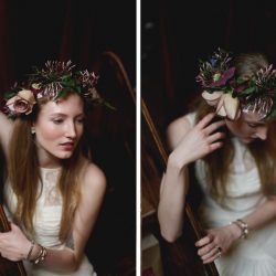 Jalopy Theater Bridal Styled Shoot 9 - Funky instruments & muted flowers at this dark and eclectic inspiration shoot at an old Brooklyn theater Funky instruments & muted flowers at this dark and eclectic inspiration shoot at an old Brooklyn theater