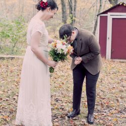 These two ladies had a dreamy fall farm wedding in the Catskills
