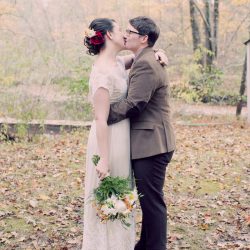 These two ladies had a dreamy fall farm wedding in the Catskills