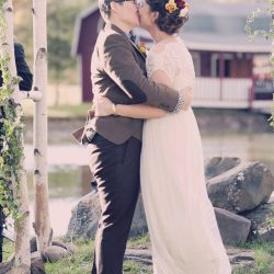 These two ladies had a farm wedding in the Catskills