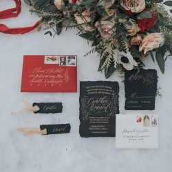 Velvet, faux fur, and waterfalls at this Franklin Falls wedding inspiration
