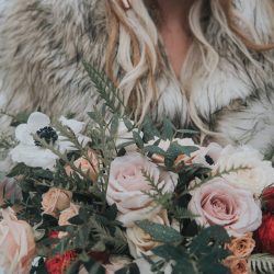 Velvet, faux fur, and waterfalls at this Franklin Falls wedding inspiration