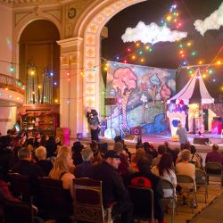 A fantastical villainous Candyland sideshow music fest wedding