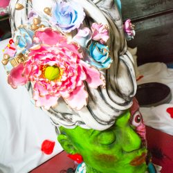 A fantastical villainous Candyland sideshow music fest wedding