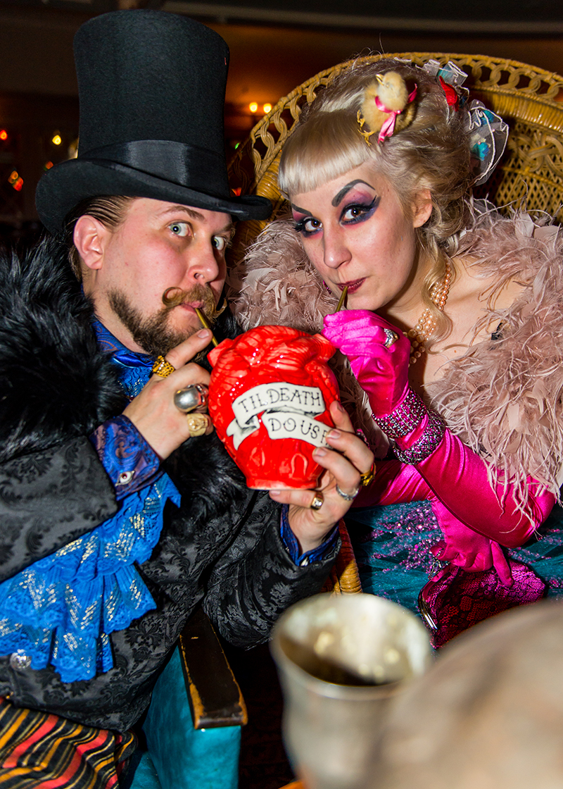 A fantastical villainous Candyland sideshow music fest wedding