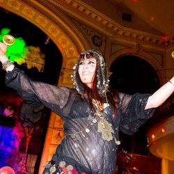 A fantastical villainous Candyland sideshow music fest wedding