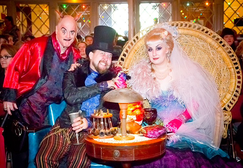 A fantastical villainous Candyland sideshow music fest wedding