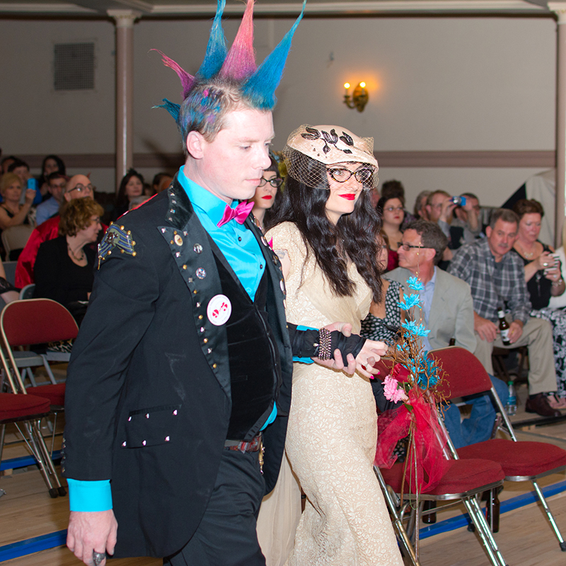 A fantastical villainous Candyland sideshow music fest wedding
