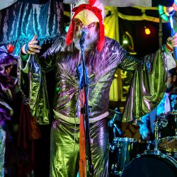 A fantastical villainous Candyland sideshow music fest wedding