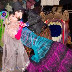 A fantastical villainous Candyland sideshow music fest wedding