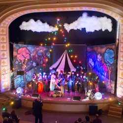 A fantastical villainous Candyland sideshow music fest wedding