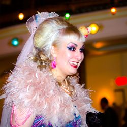 A fantastical villainous Candyland sideshow music fest wedding