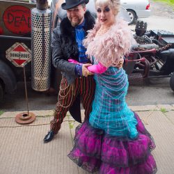 A fantastical villainous Candyland sideshow music fest wedding