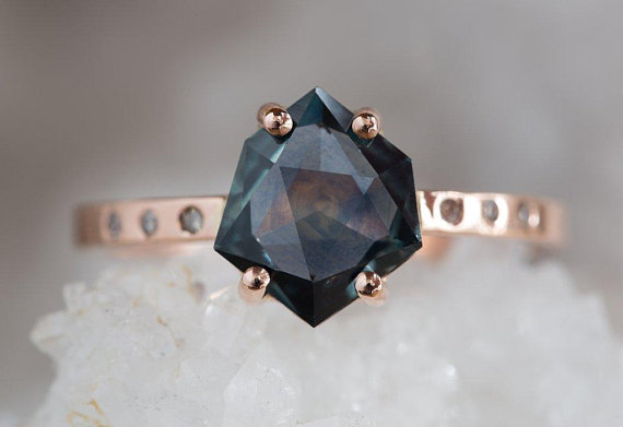 Angling for the most stunning geometric engagement rings we could find 9 from Offbeat Wed (formerly Offbeat Bride) Angling for the most stunning geometric wedding rings we could find