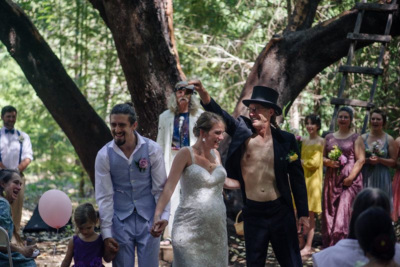 A rural California rock 'n' roll family wedding under the stars