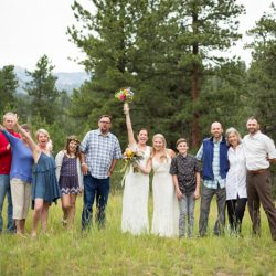 Two brides, a mountain view wedding, and cotton candy skies