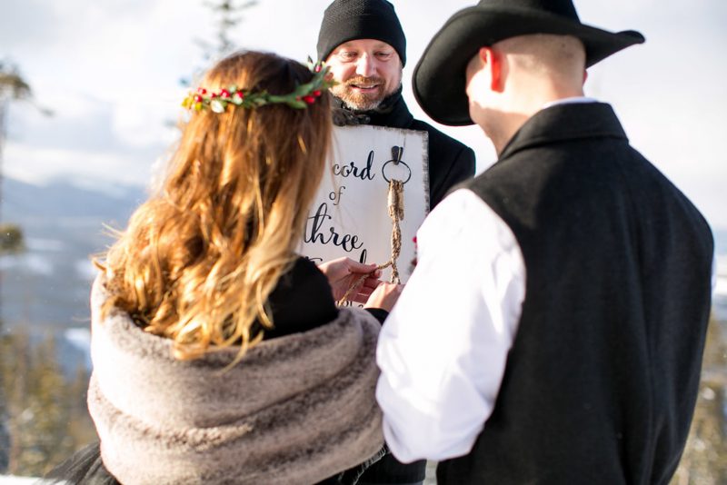 Don't miss the black gown and ski lift ride at this chilly wintry elopement 