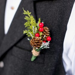 Don't miss the black gown and ski lift ride at this crisp winter elopement