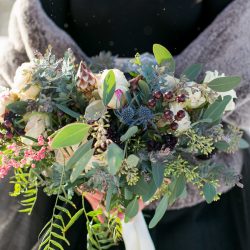 Don't miss the black gown and ski lift ride at this chilly wintry elopement