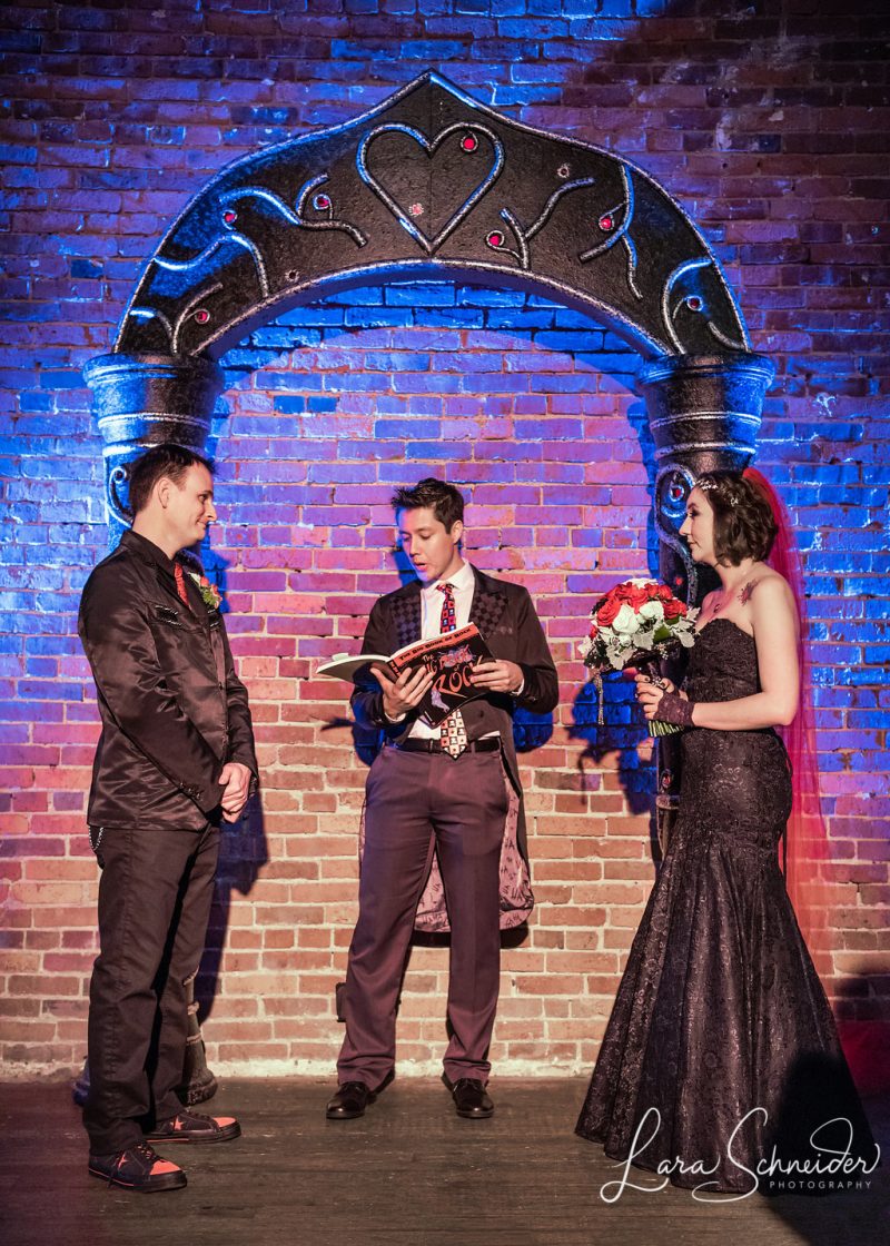 Led Zeppelin, craft beer, and tattoos at this bad-ass rock show-themed wedding