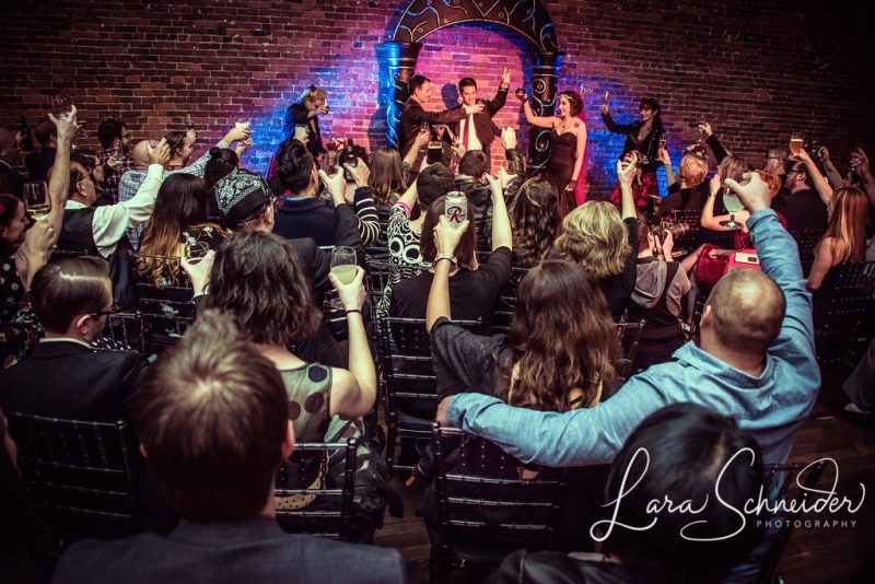 Led Zeppelin, craft beer, and tattoos at this bad-ass rock show-themed wedding