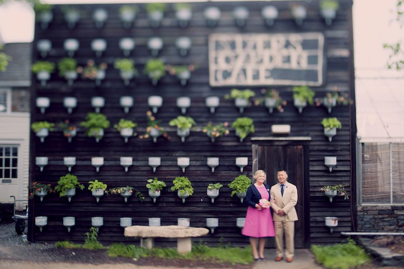 An intimate botanical wedding in Pennsylvania with splashes of DIYed color