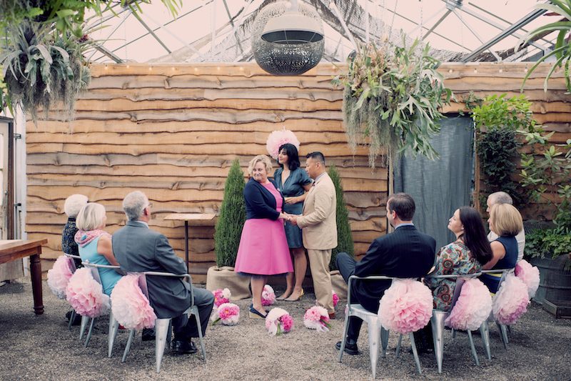 An intimate botanical wedding in Pennsylvania with splashes of DIYed color