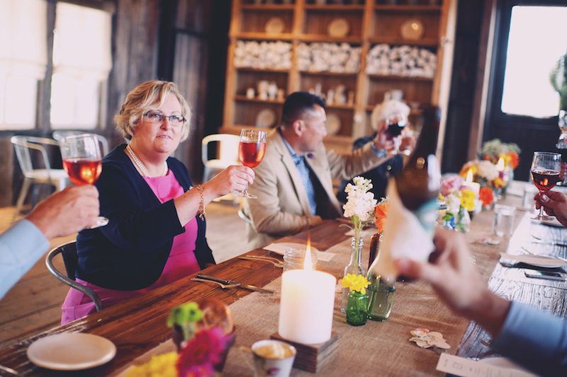 An intimate wedding in Pennsylvania with splashes of DIYed color