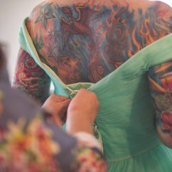 Waite Bradley eGoldenMomentsPhotography PeggyShawnBestof13 big - Don't miss the tutu-wearing ring dog at this colorful, retro wedding Don't miss the tutu-wearing ring dog at this colorful, retro wedding